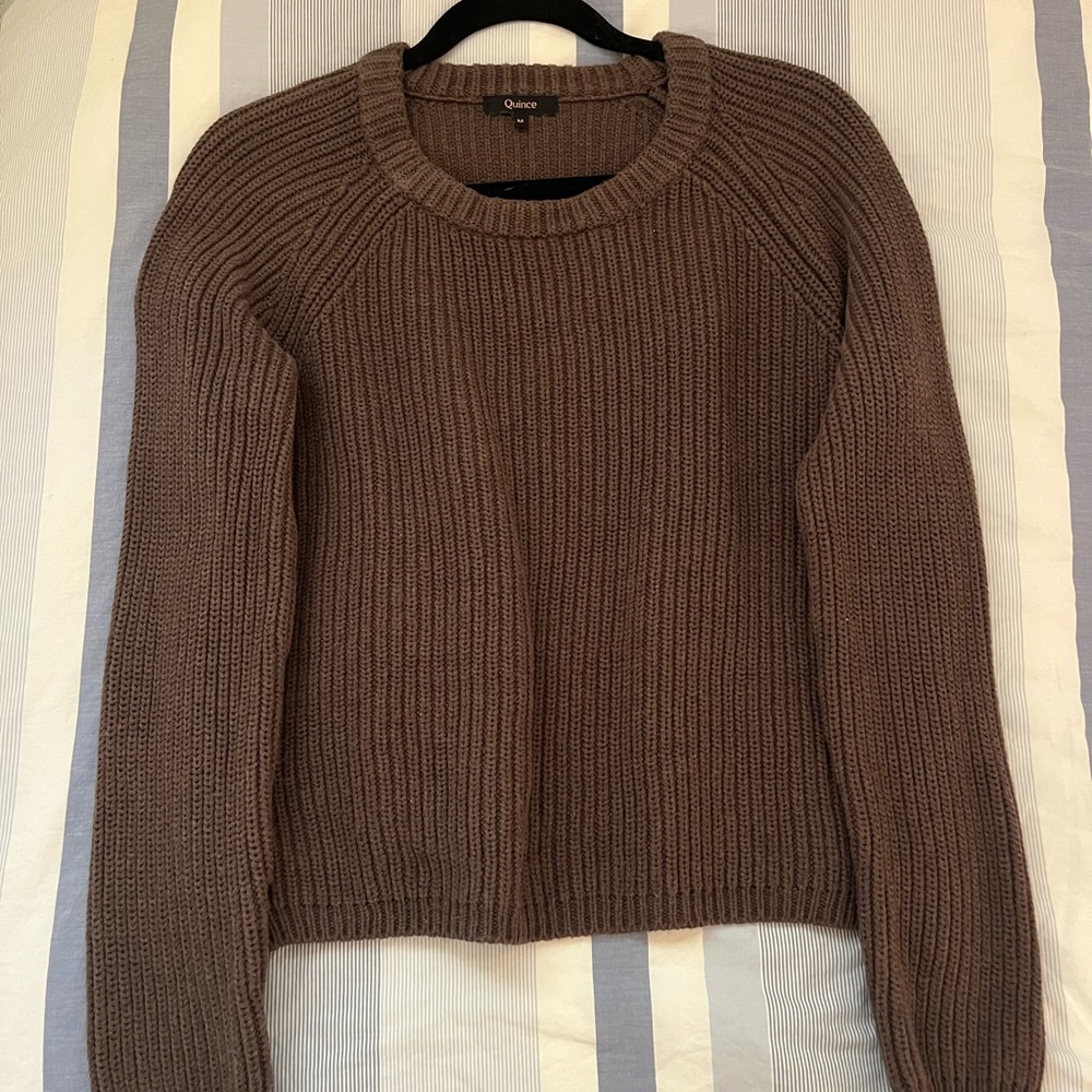 Quince 100% Cotton Fisherman Crew Neck Sweater